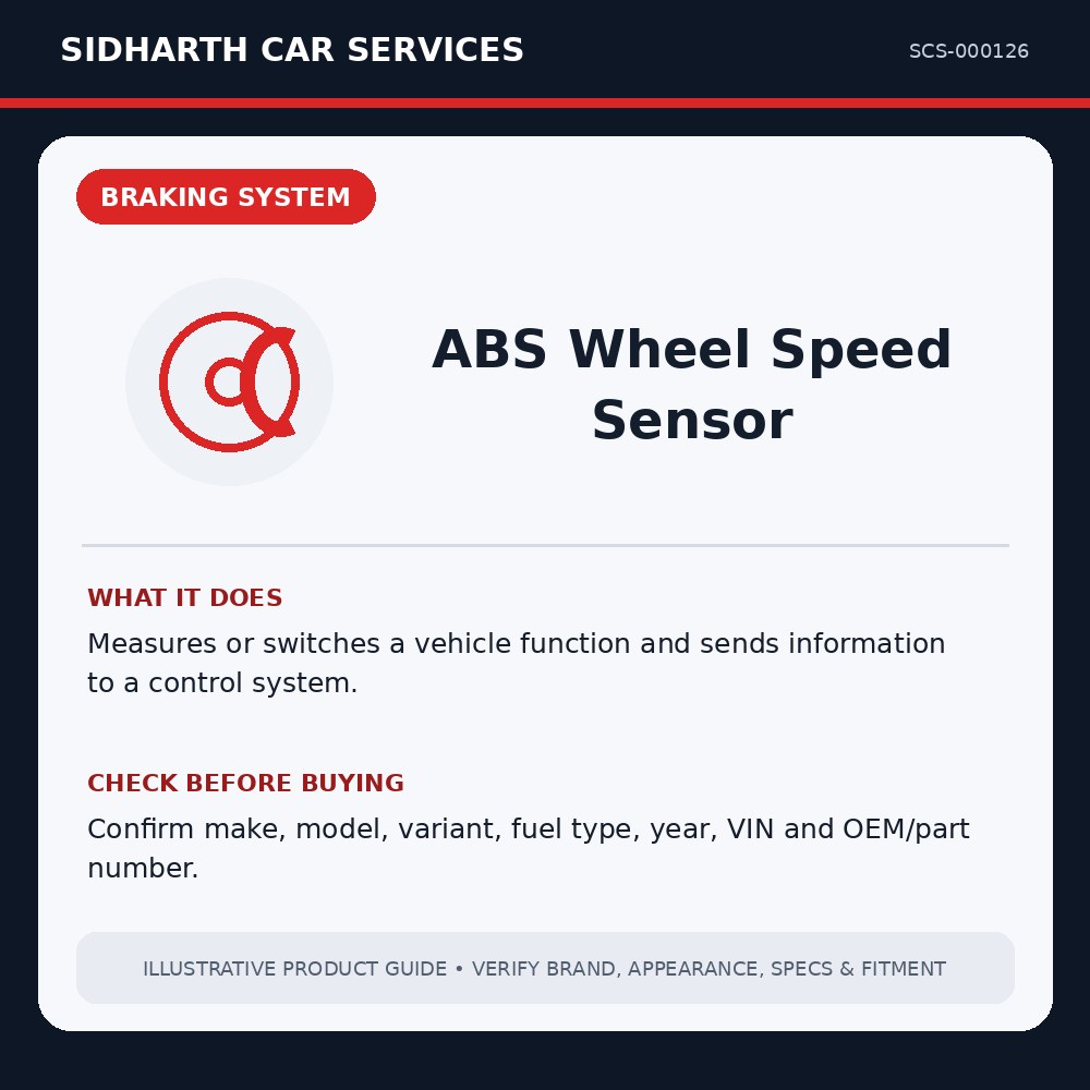 ABS Wheel Speed Sensor illustrative product guide