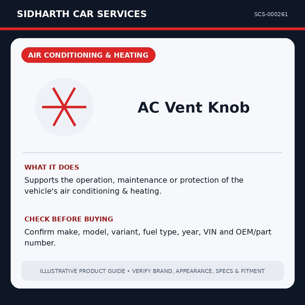 AC Vent Knob illustrative product guide