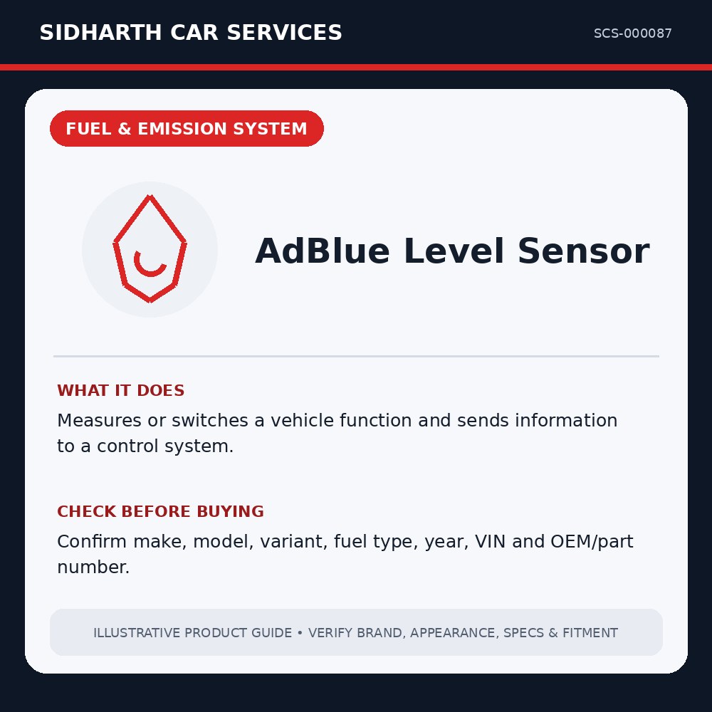 AdBlue Level Sensor illustrative product guide