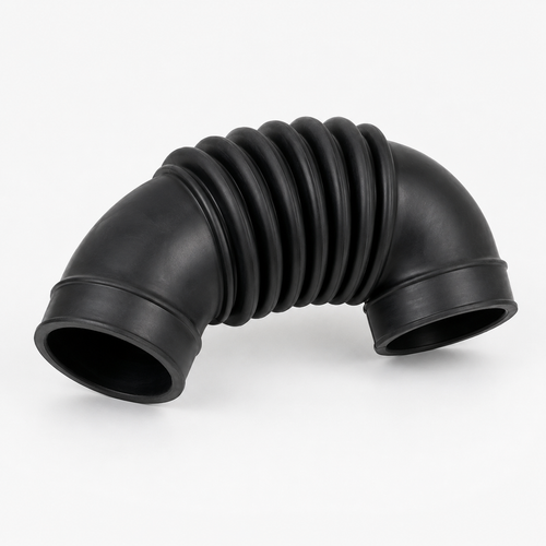 Generic automotive air intake hose on a clean studio background