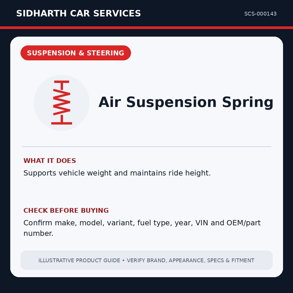 Air Suspension Spring illustrative product guide