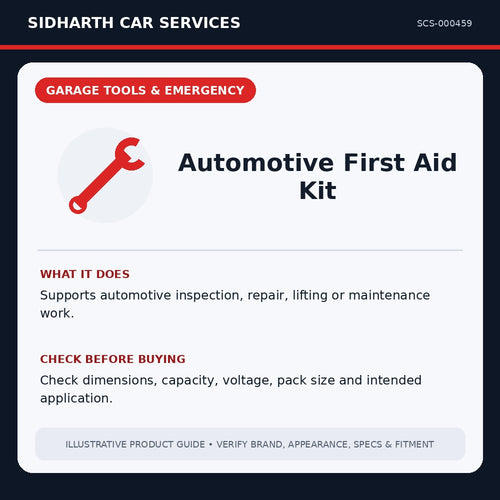 Automotive First Aid Kit illustrative product guide