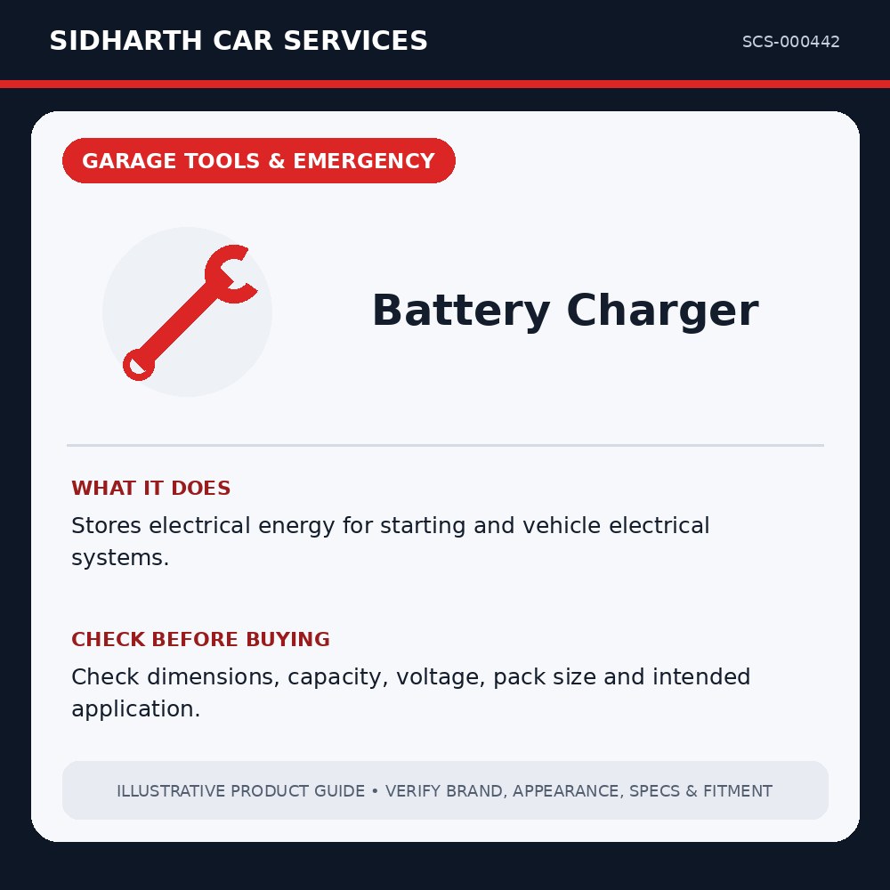Battery Charger illustrative product guide