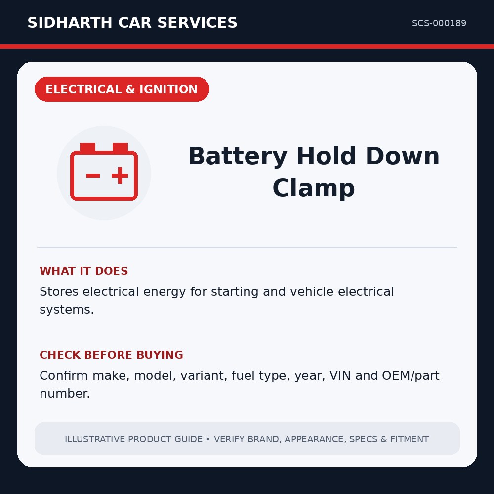 Battery Hold Down Clamp illustrative product guide