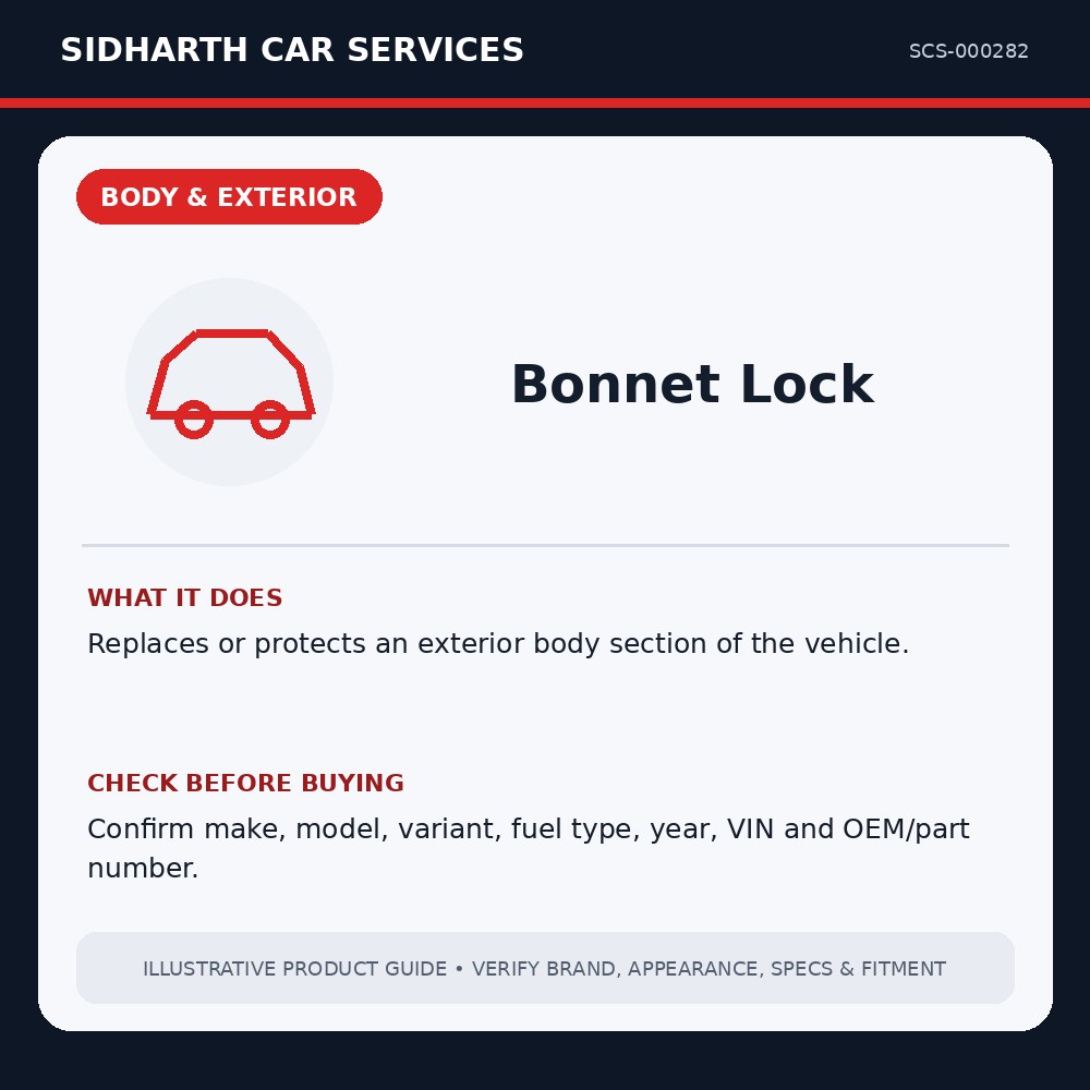 Bonnet Lock illustrative product guide