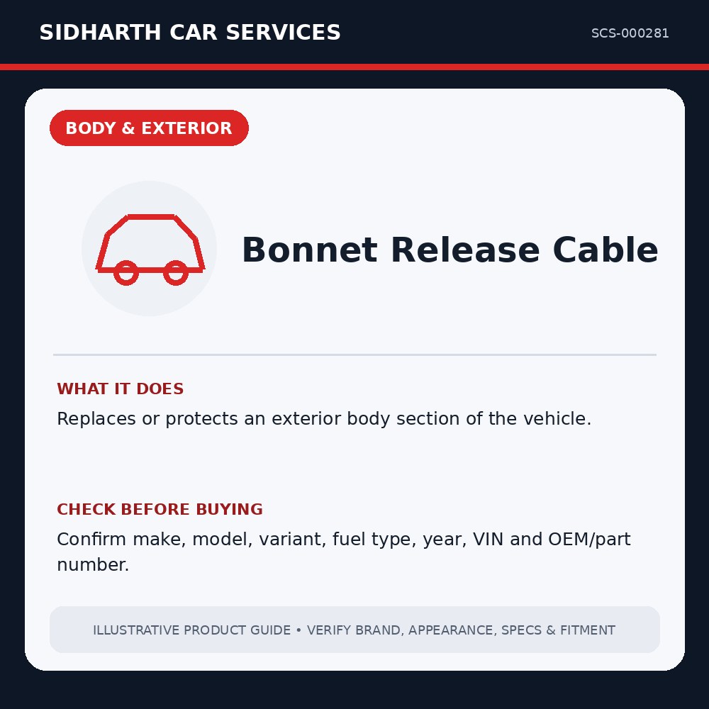 Bonnet Release Cable illustrative product guide