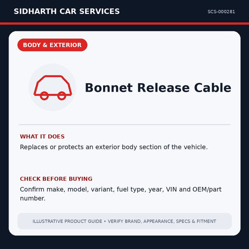 Bonnet Release Cable illustrative product guide