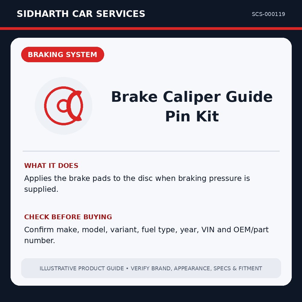Brake Caliper Guide Pin Kit illustrative product guide