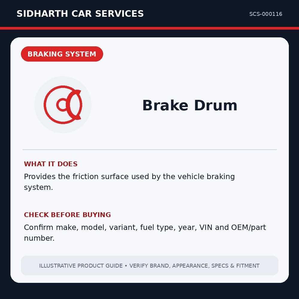 Brake Drum illustrative product guide