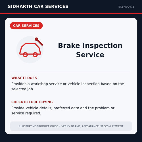 Brake Inspection Service illustrative product guide