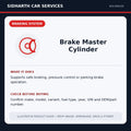 Brake Master Cylinder illustrative product guide