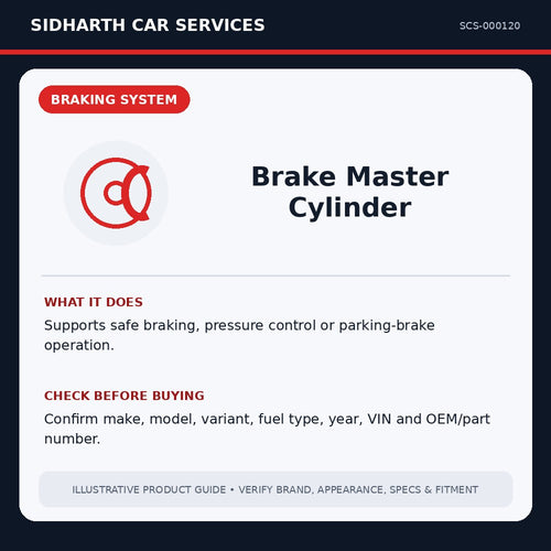 Brake Master Cylinder illustrative product guide