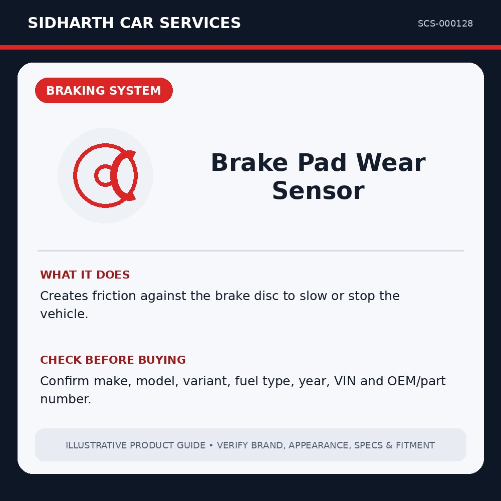 Brake Pad Wear Sensor illustrative product guide
