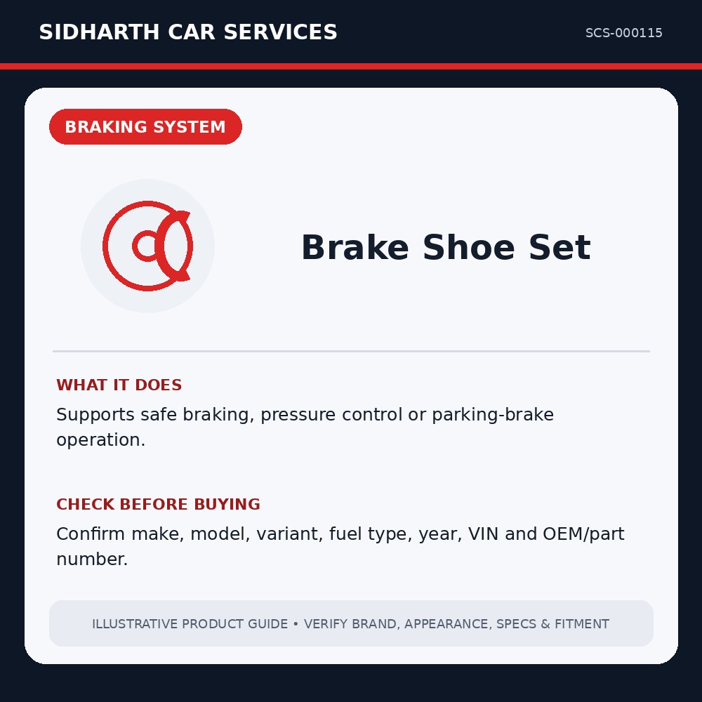 Brake Shoe Set illustrative product guide