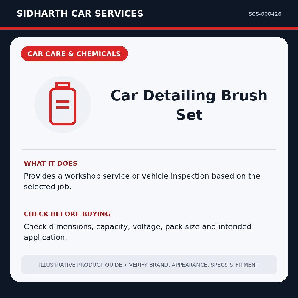 Car Detailing Brush Set illustrative product guide
