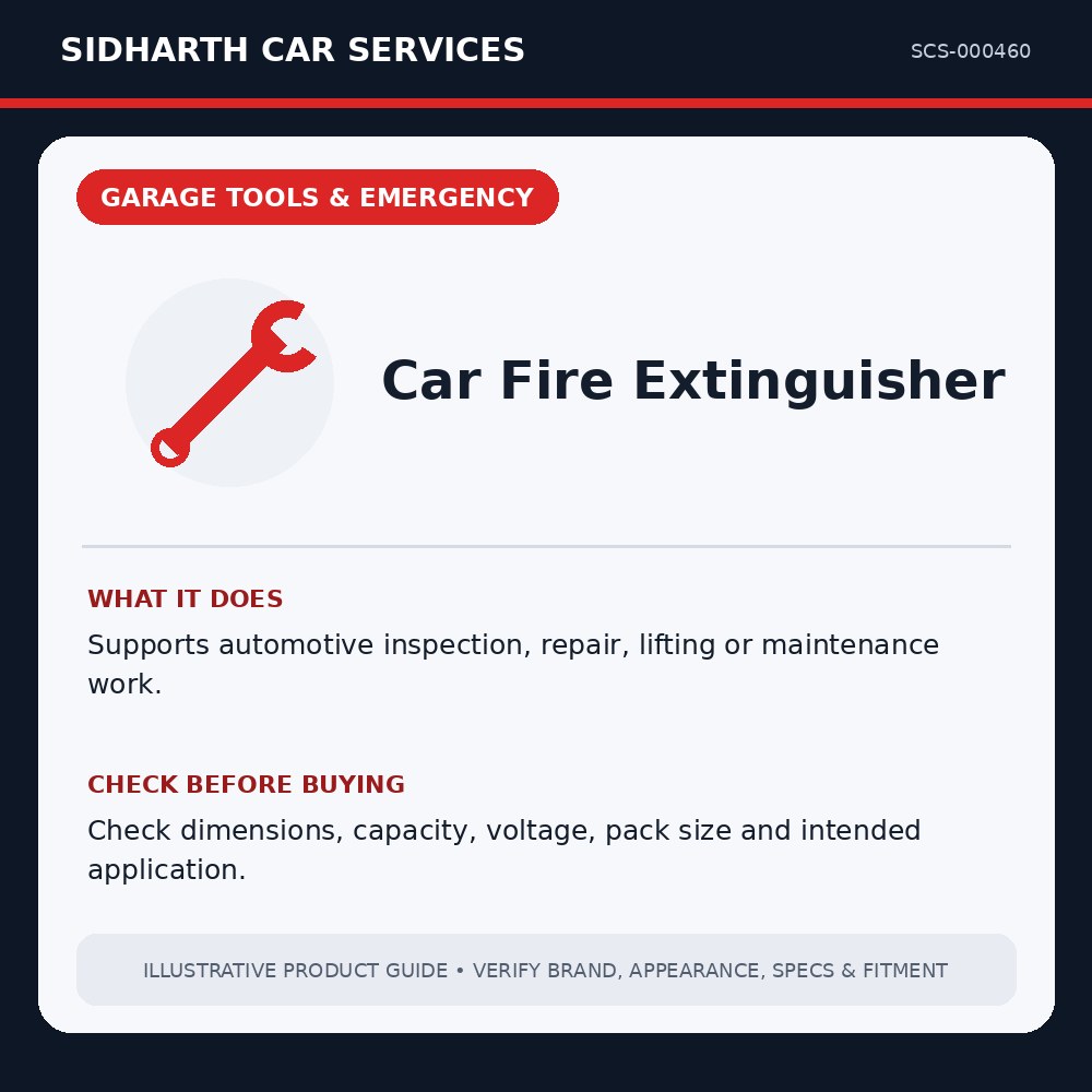 Car Fire Extinguisher illustrative product guide