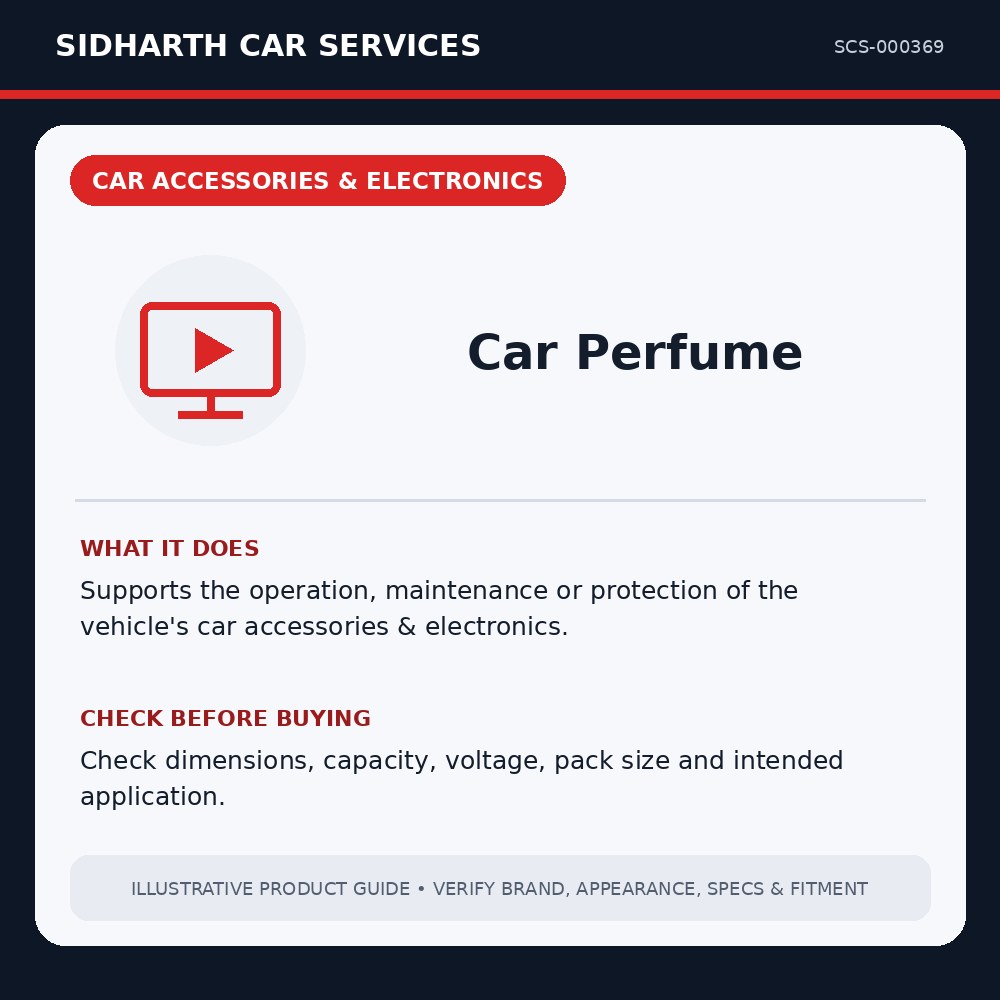 Car Perfume illustrative product guide