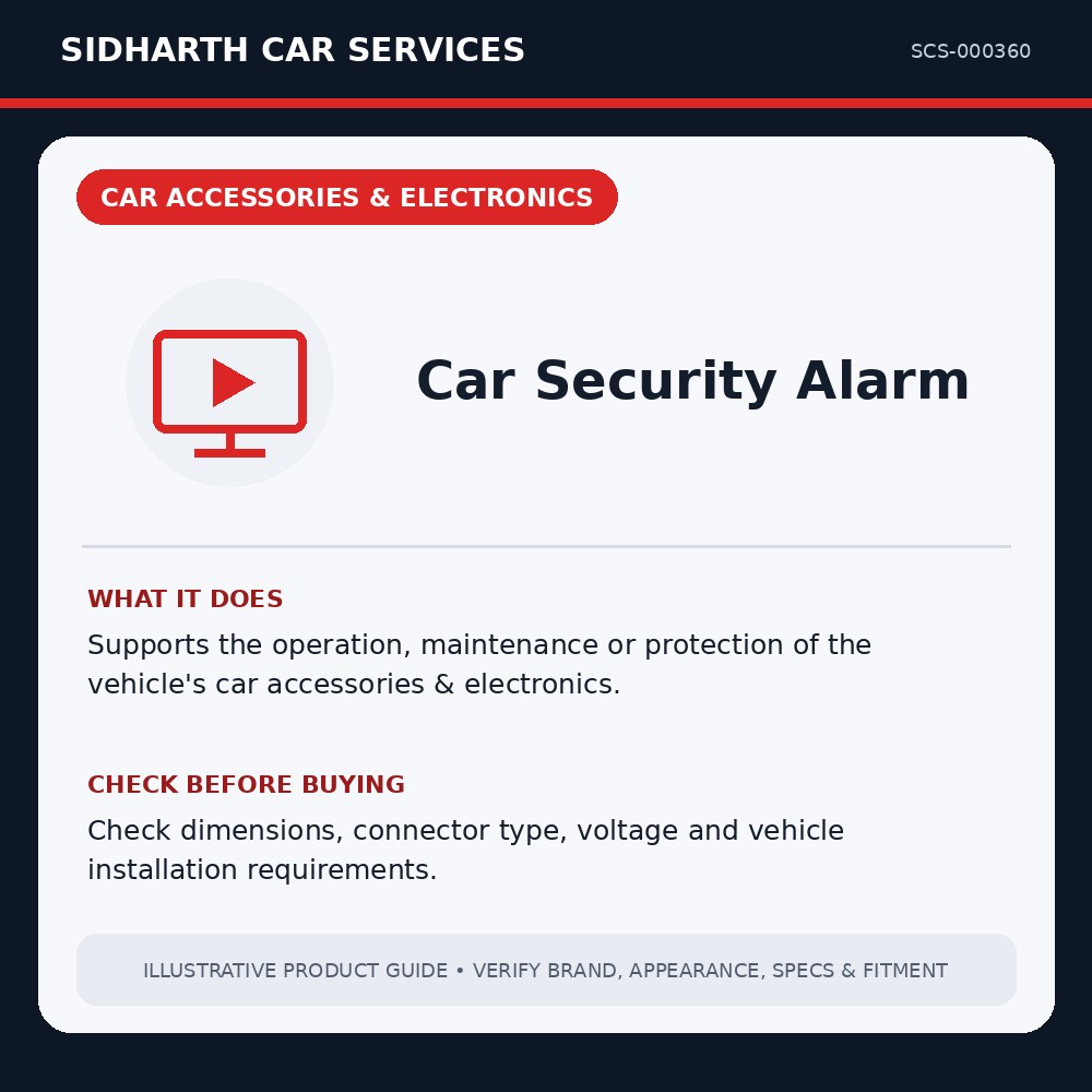 Car Security Alarm illustrative product guide