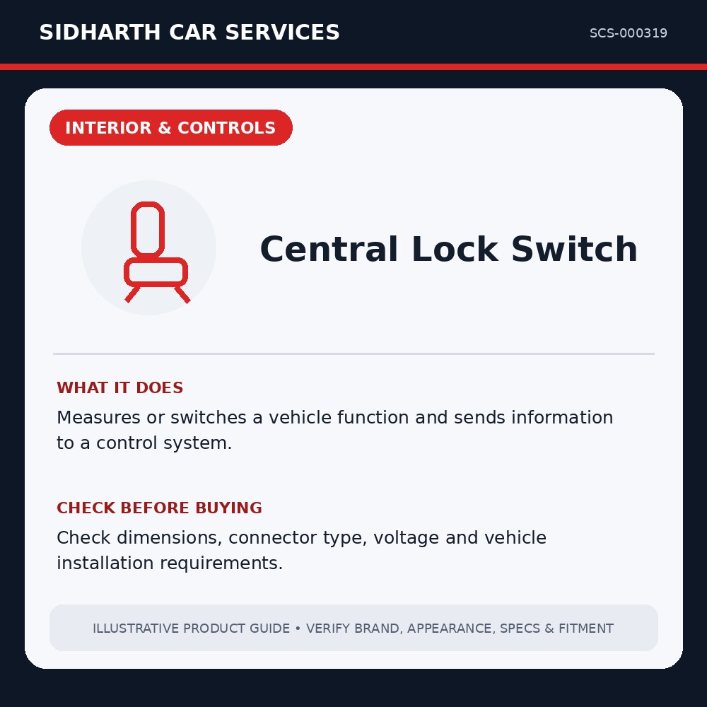 Central Lock Switch illustrative product guide