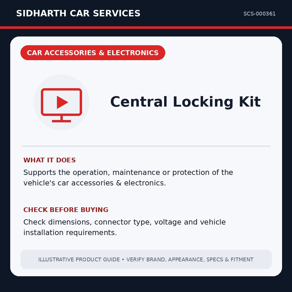 Central Locking Kit illustrative product guide
