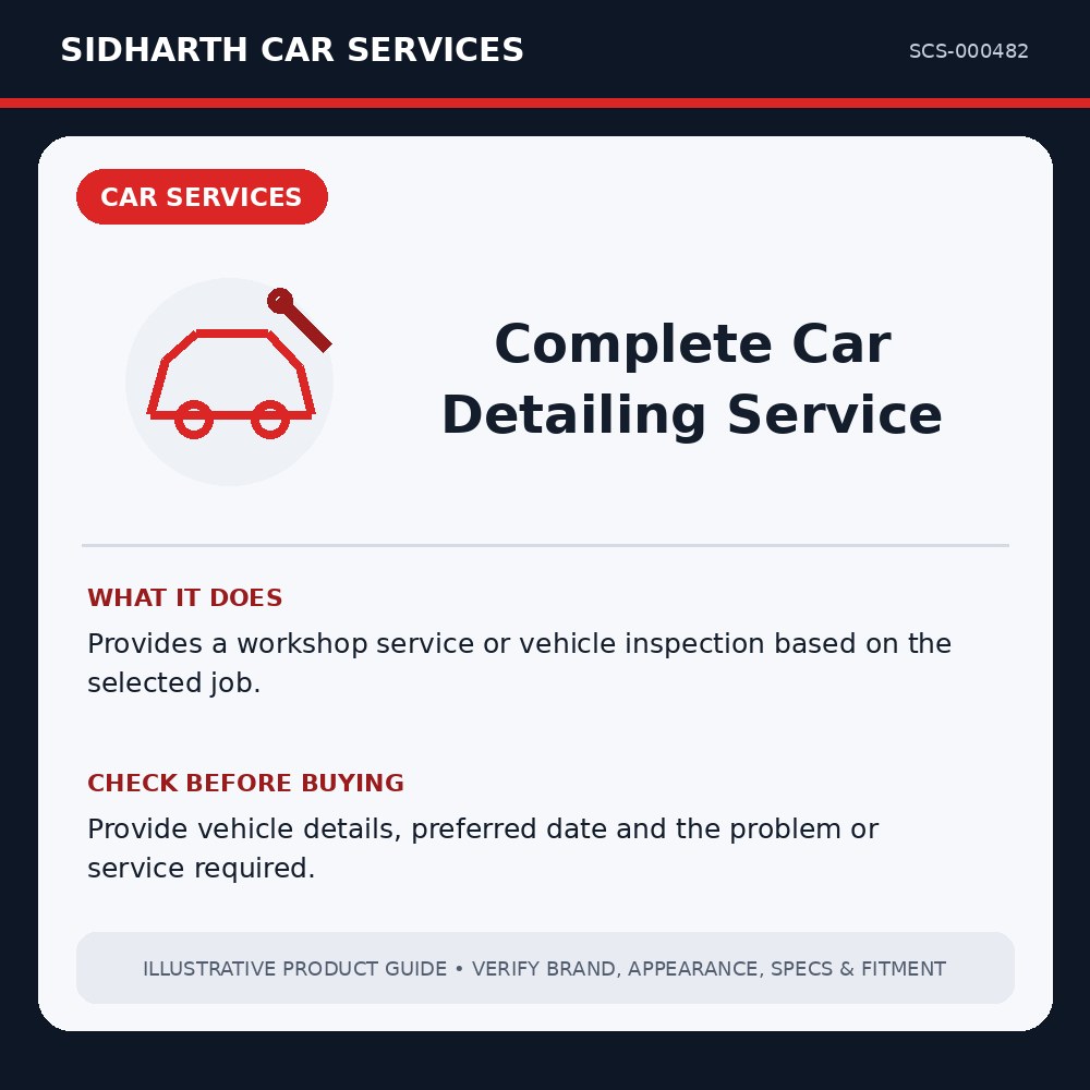 Complete Car Detailing Service illustrative product guide