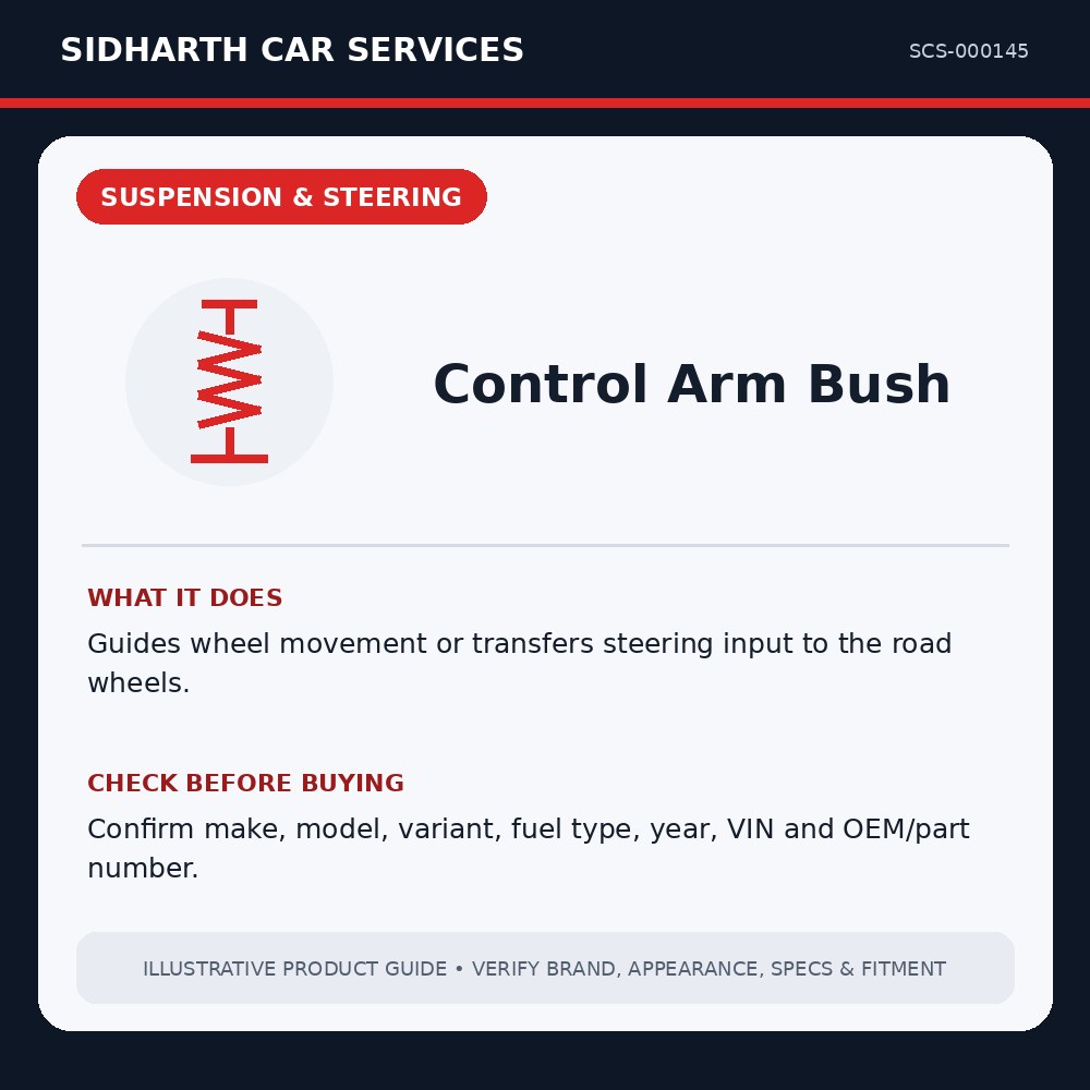 Control Arm Bush illustrative product guide