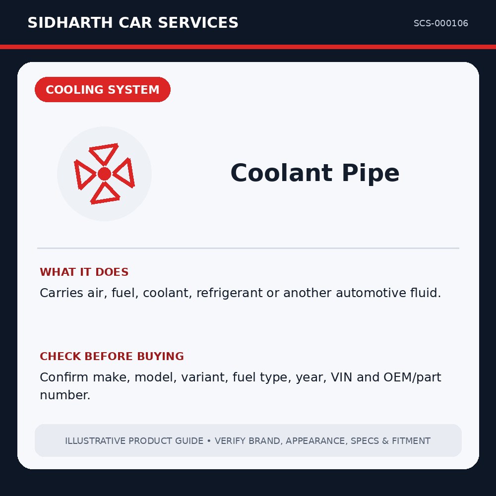 Coolant Pipe illustrative product guide