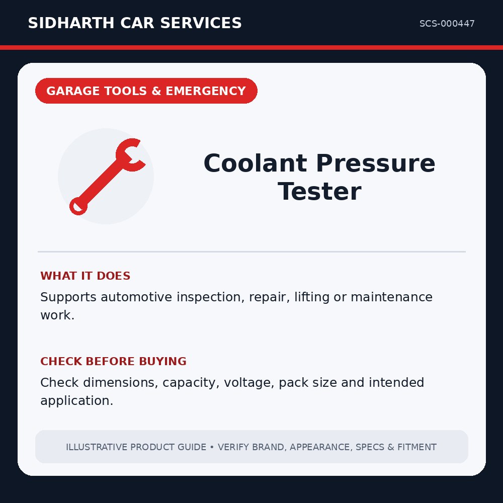 Coolant Pressure Tester illustrative product guide