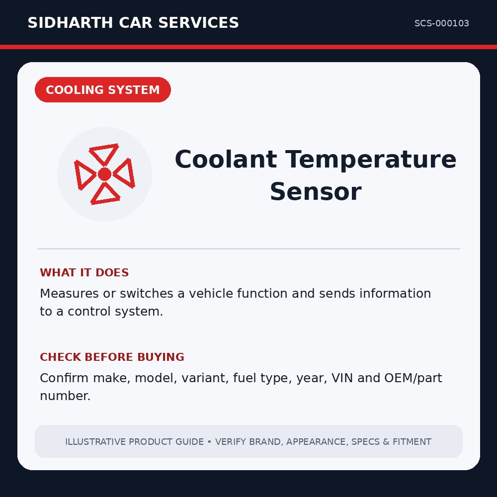 Coolant Temperature Sensor illustrative product guide