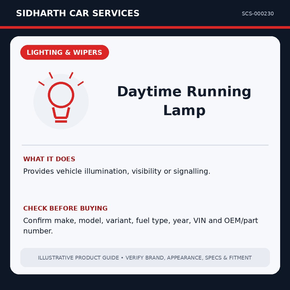Daytime Running Lamp illustrative product guide