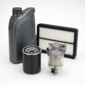 Generic diesel vehicle service kit on a clean studio background