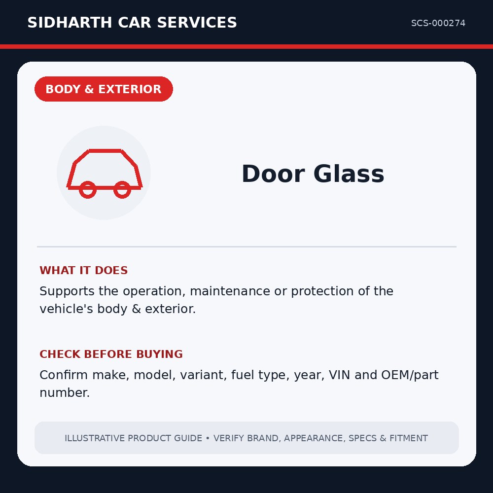 Door Glass illustrative product guide