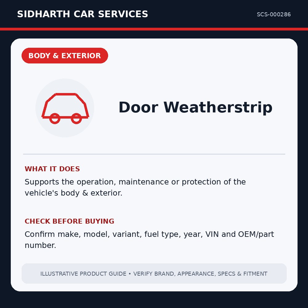 Door Weatherstrip illustrative product guide