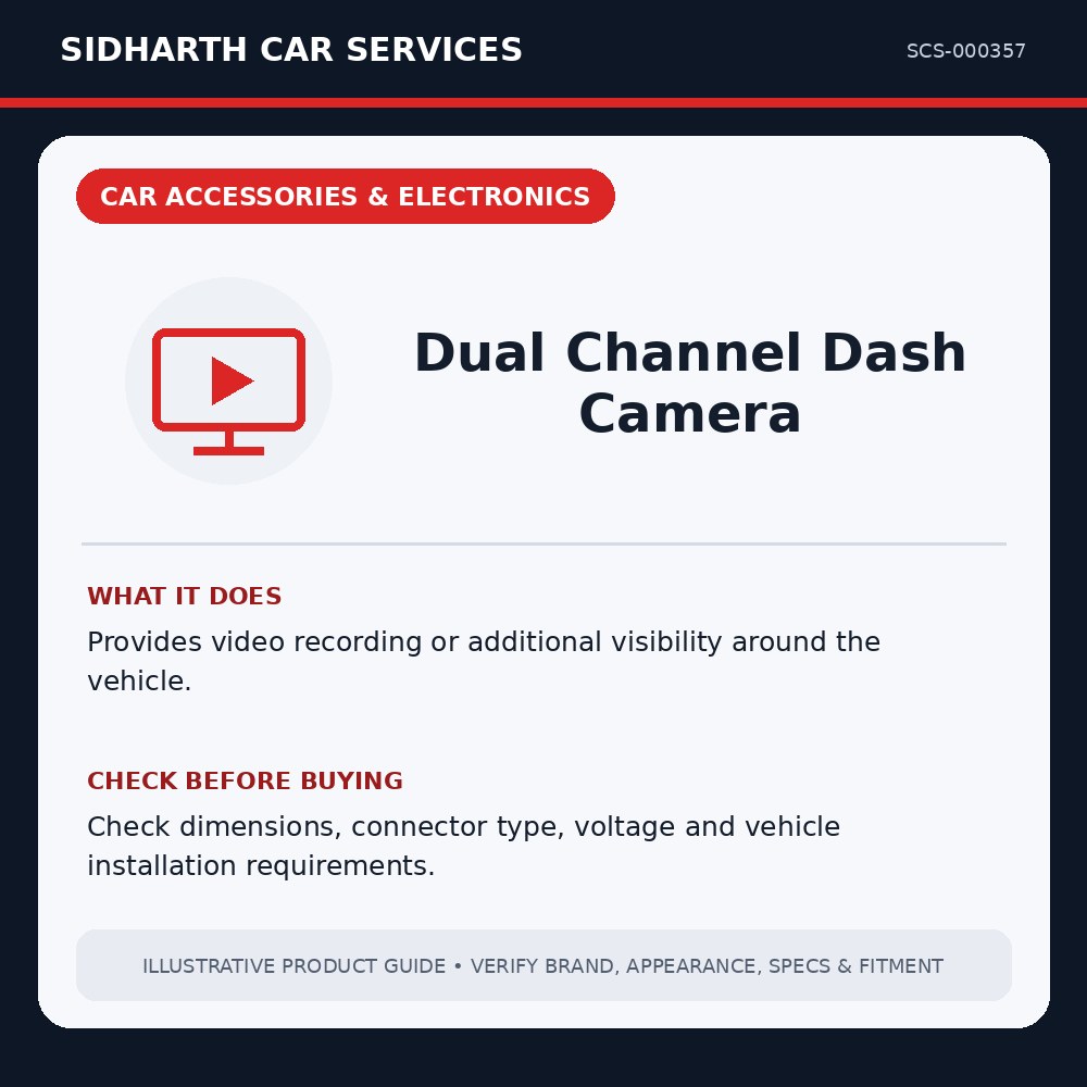 Dual Channel Dash Camera illustrative product guide