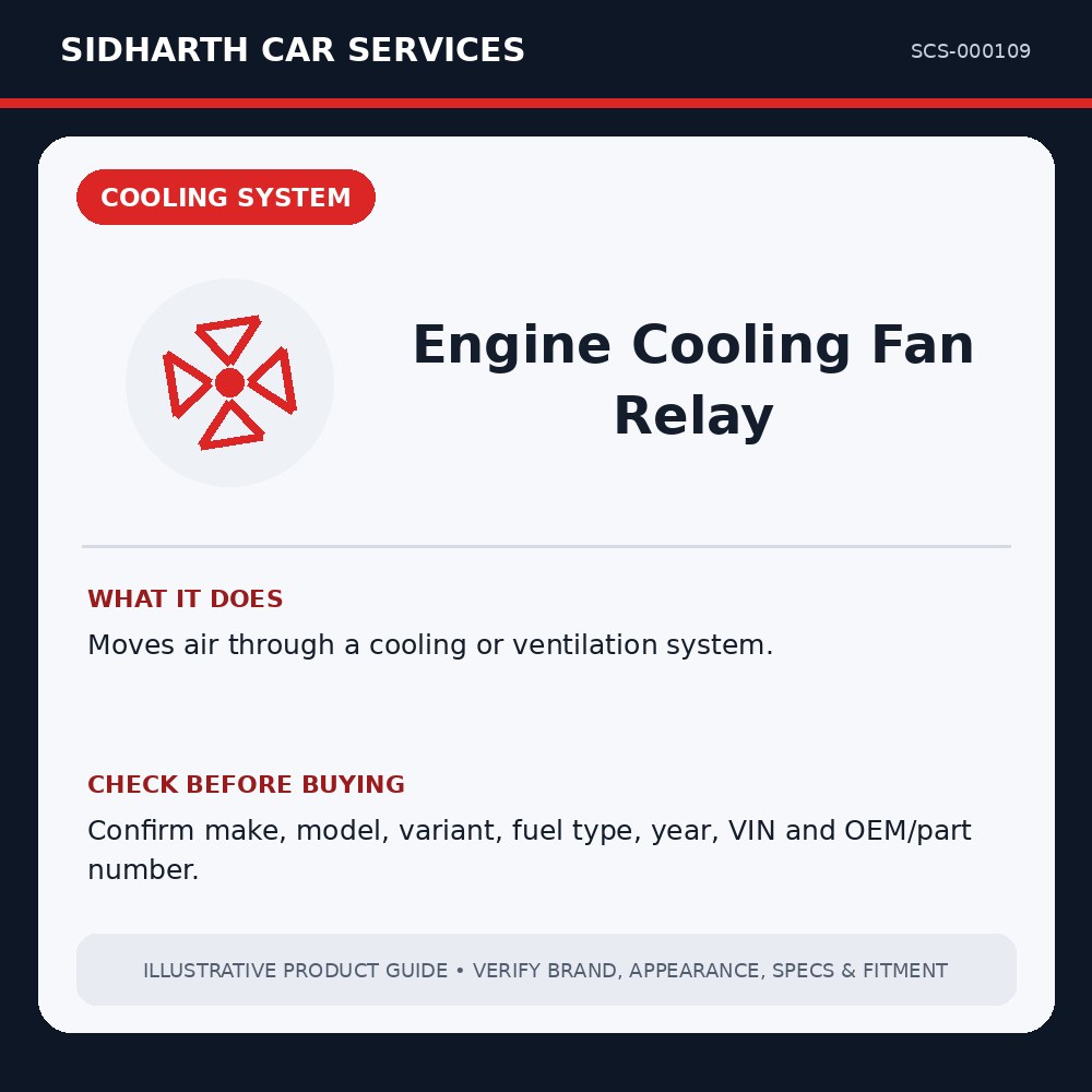 Engine Cooling Fan Relay illustrative product guide