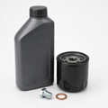Generic engine oil service kit on a clean studio background
