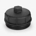 Generic cartridge oil filter housing cover on a clean studio background
