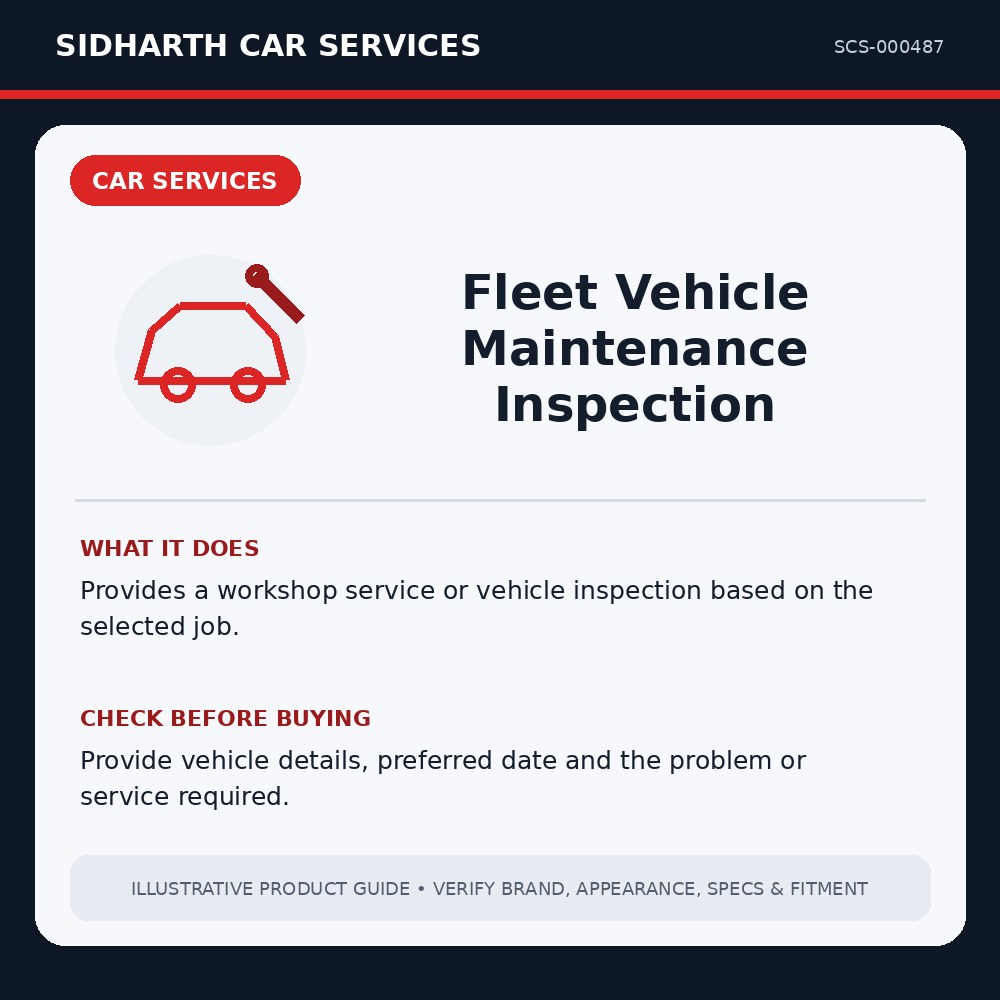 Fleet Vehicle Maintenance Inspection illustrative product guide
