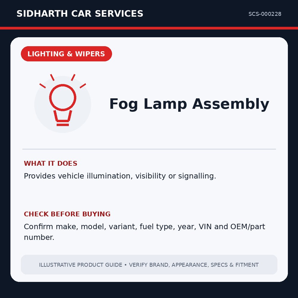 Fog Lamp Assembly illustrative product guide