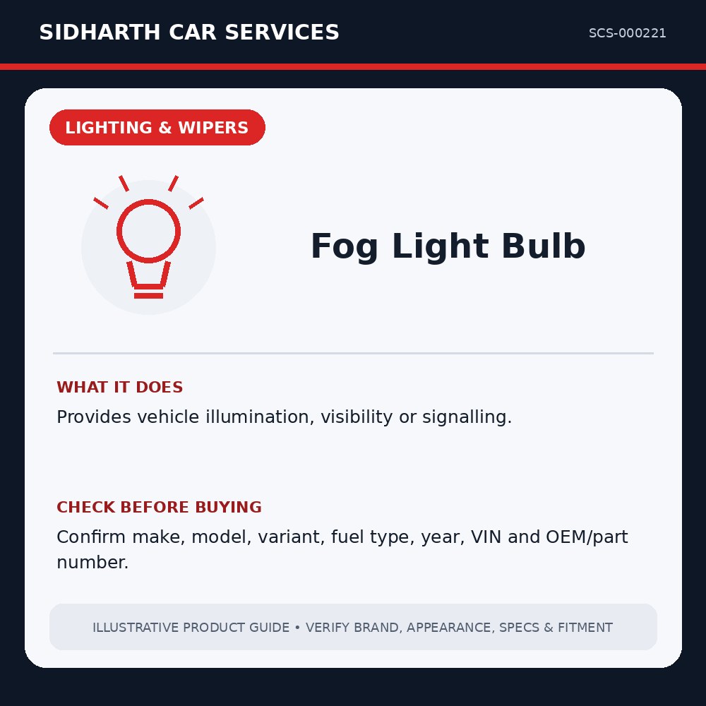 Fog Light Bulb illustrative product guide