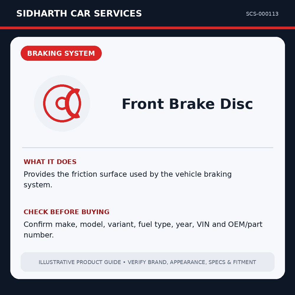 Front Brake Disc illustrative product guide