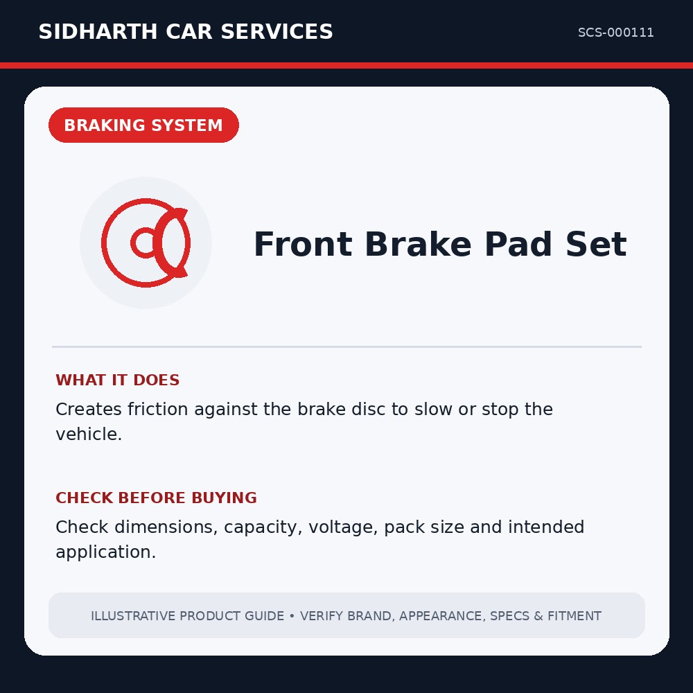 Front Brake Pad Set illustrative product guide