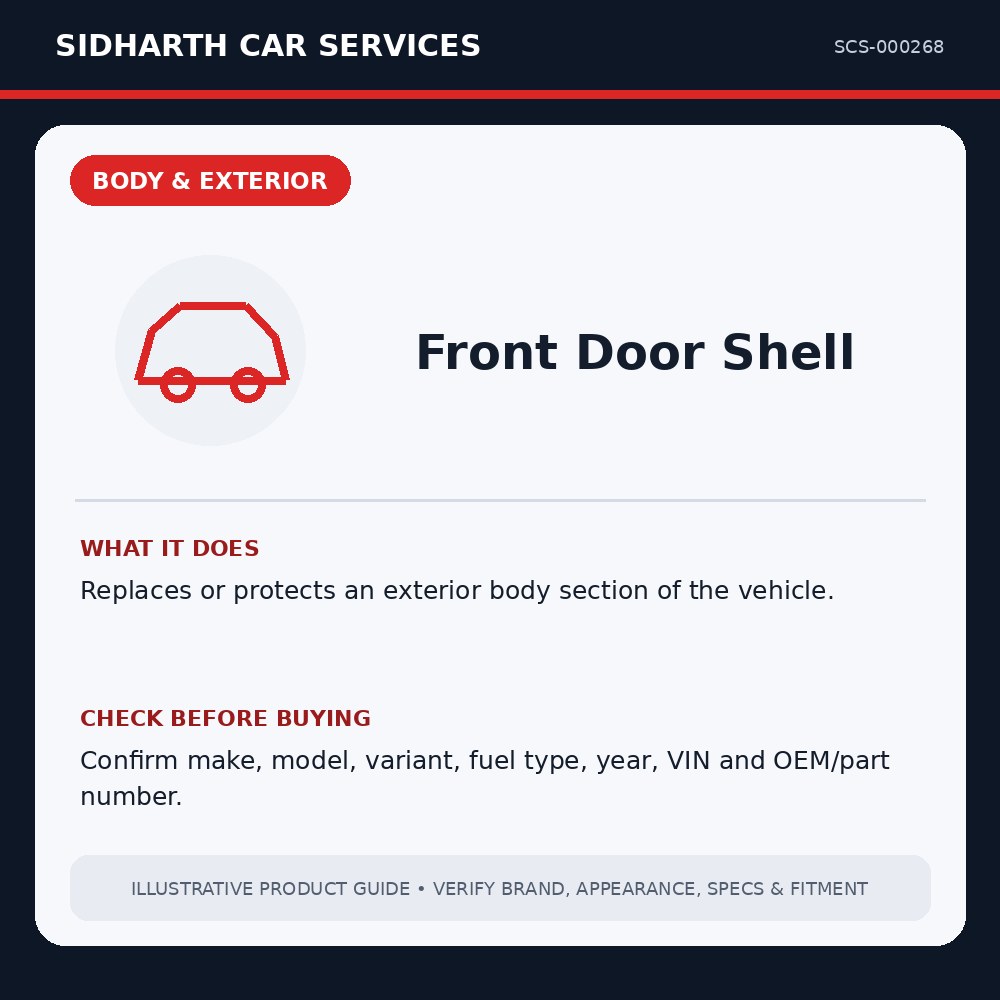 Front Door Shell illustrative product guide