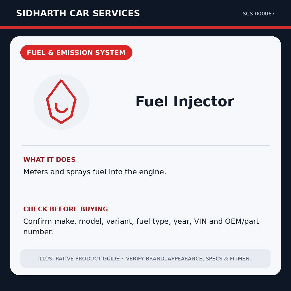 Fuel Injector illustrative product guide