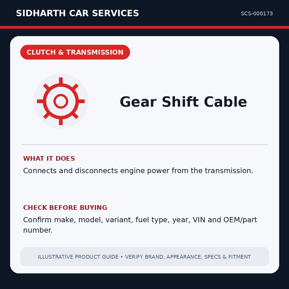 Gear Shift Cable illustrative product guide
