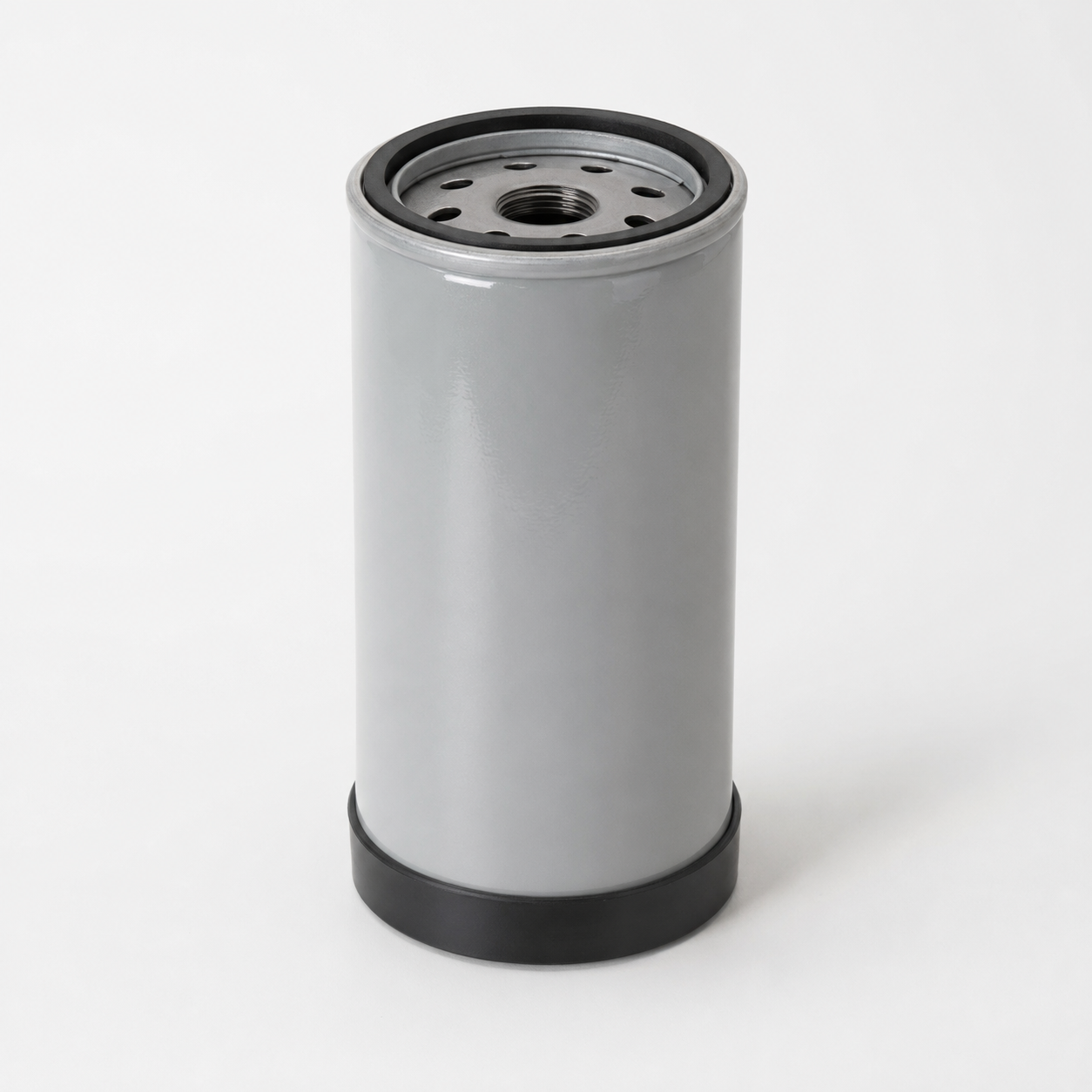 Generic hydraulic fluid filter on a clean studio background