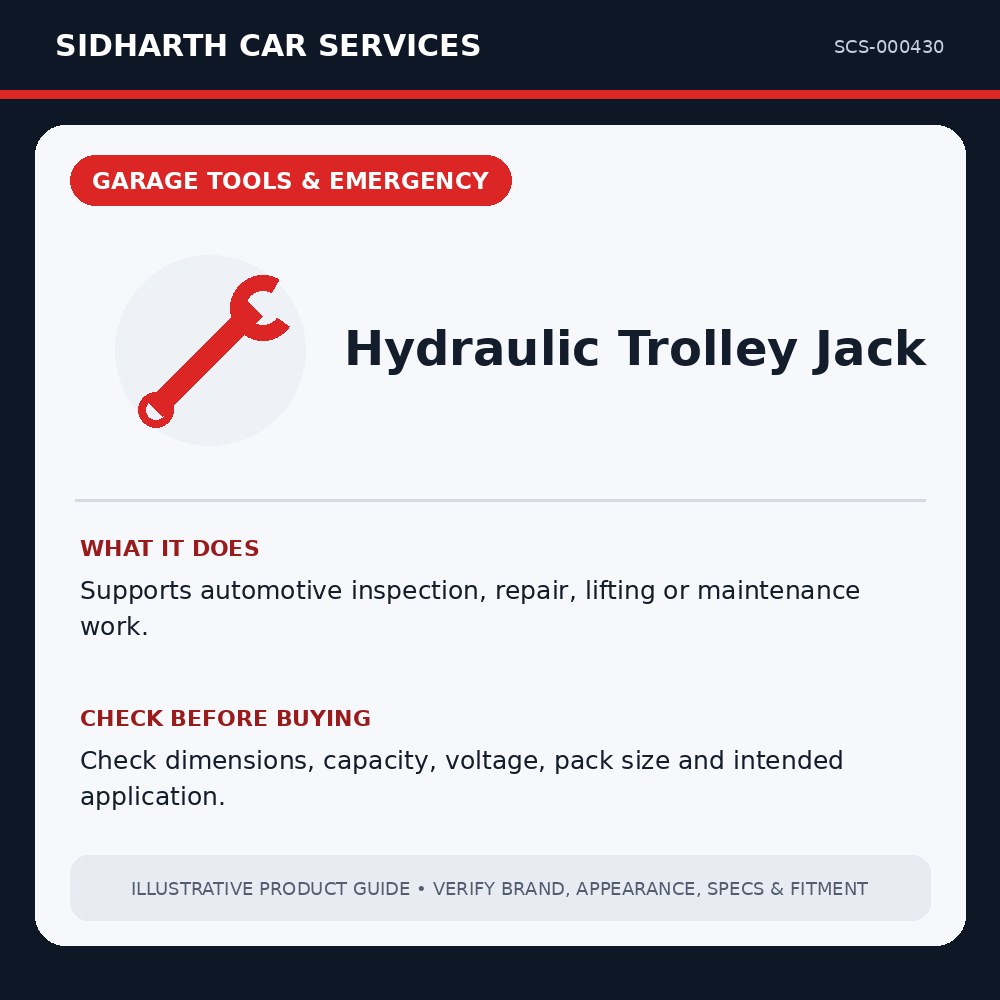 Hydraulic Trolley Jack illustrative product guide