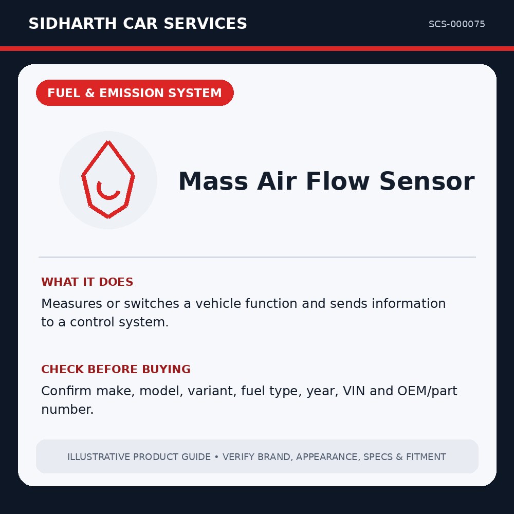 Mass Air Flow Sensor illustrative product guide