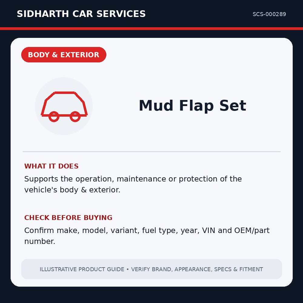 Mud Flap Set illustrative product guide