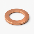 Generic copper oil drain plug crush washer on a clean studio background